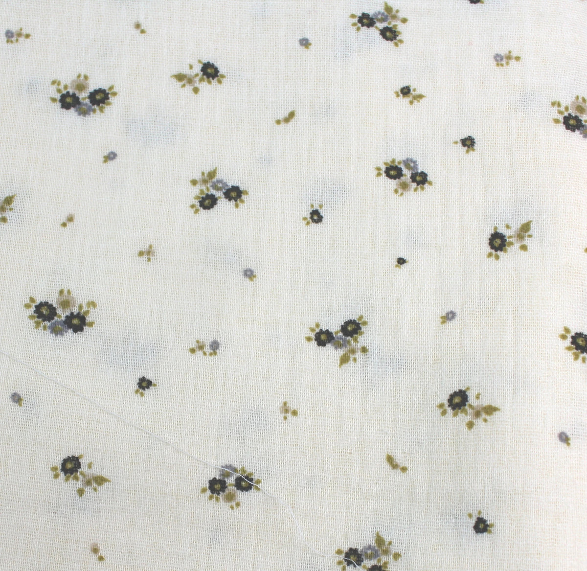 oliv creme Blumensträußchen Musselin