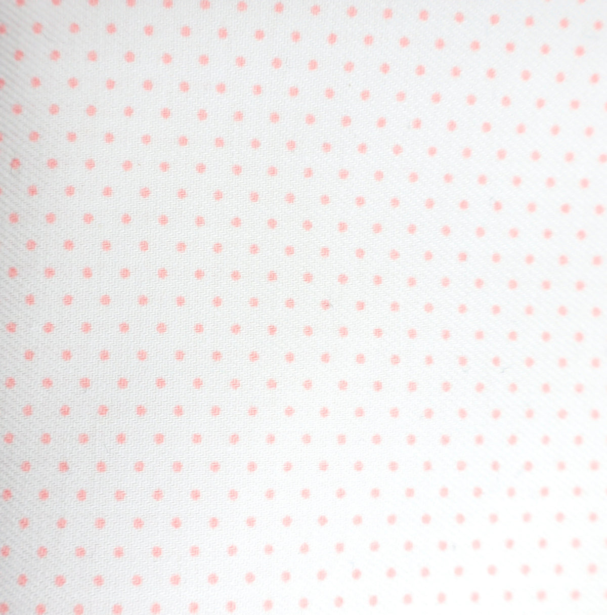 pink on white dots twill