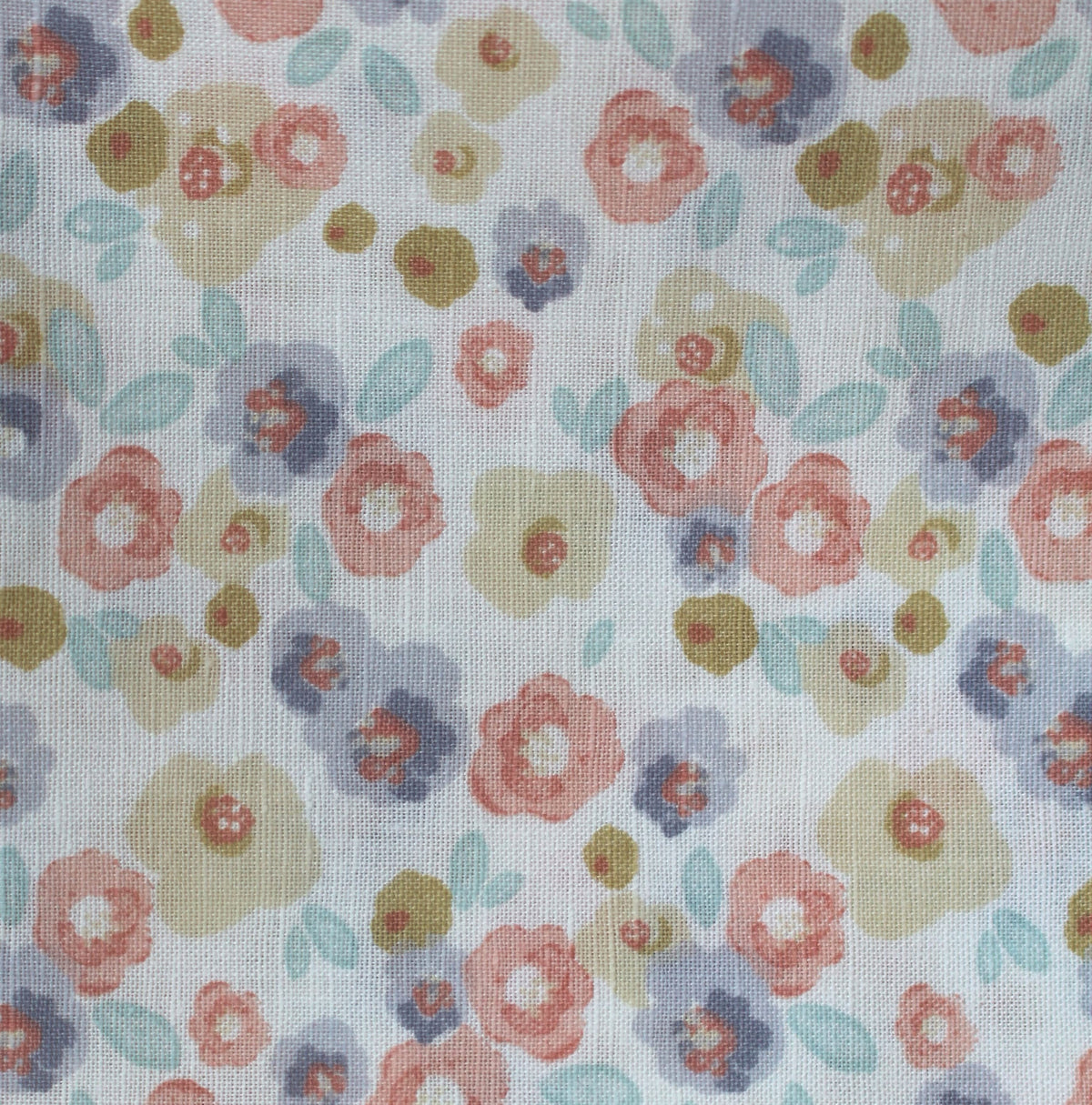 beige light red watercolor flowers half linen pattern