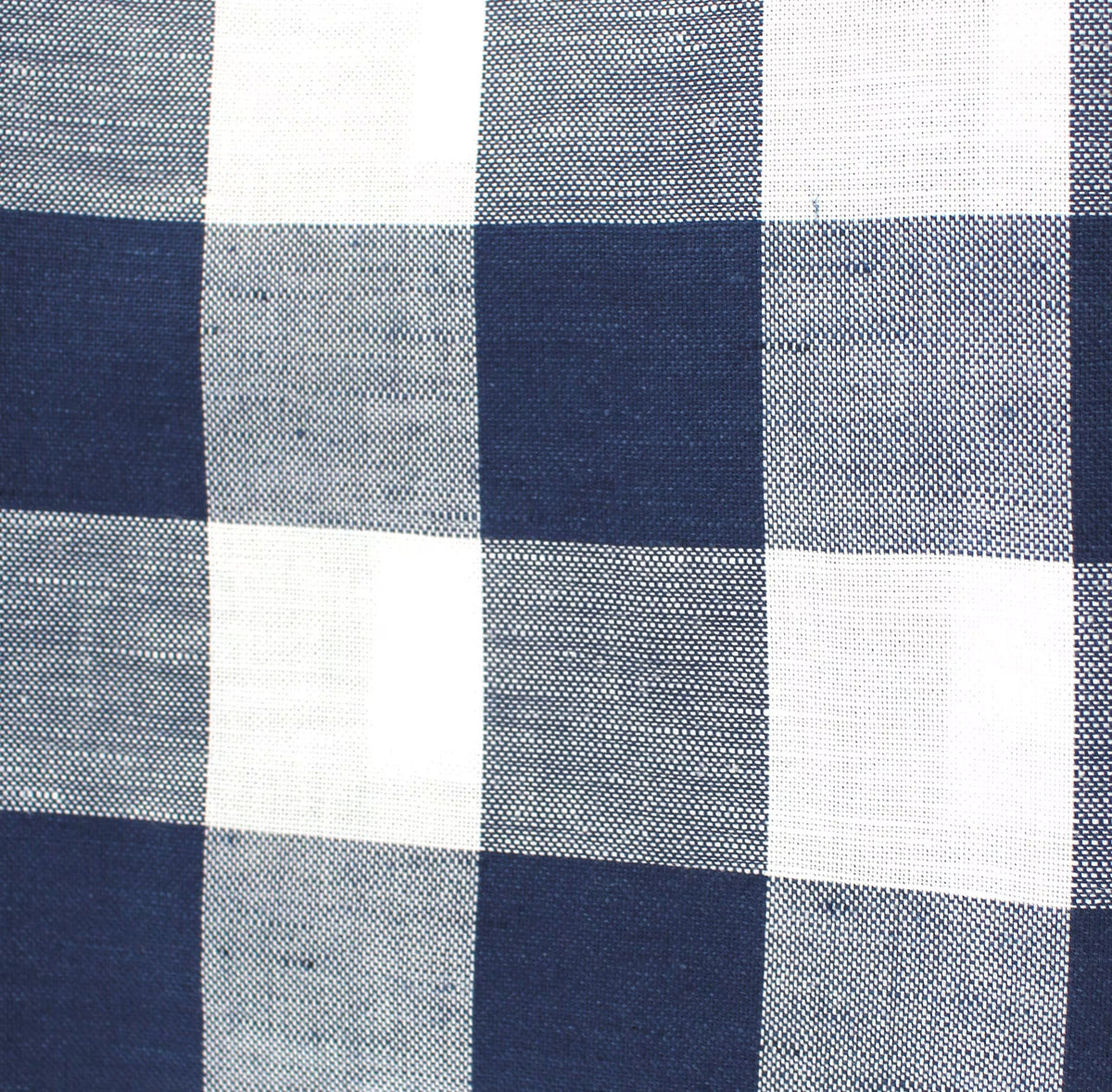 Karo groß marineblau Leinen/Baumwolle Muster