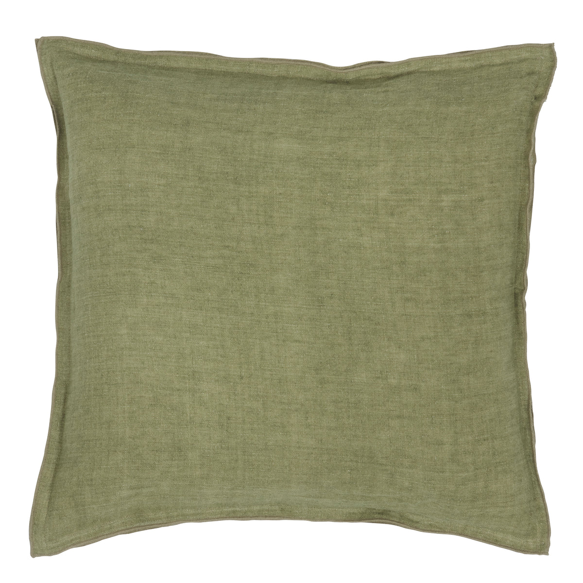 50x50 cm olive Leinen Kissenbezug BUNGALOW