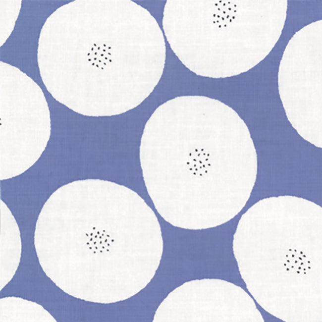 Retro flowers dobby blue KOKKA