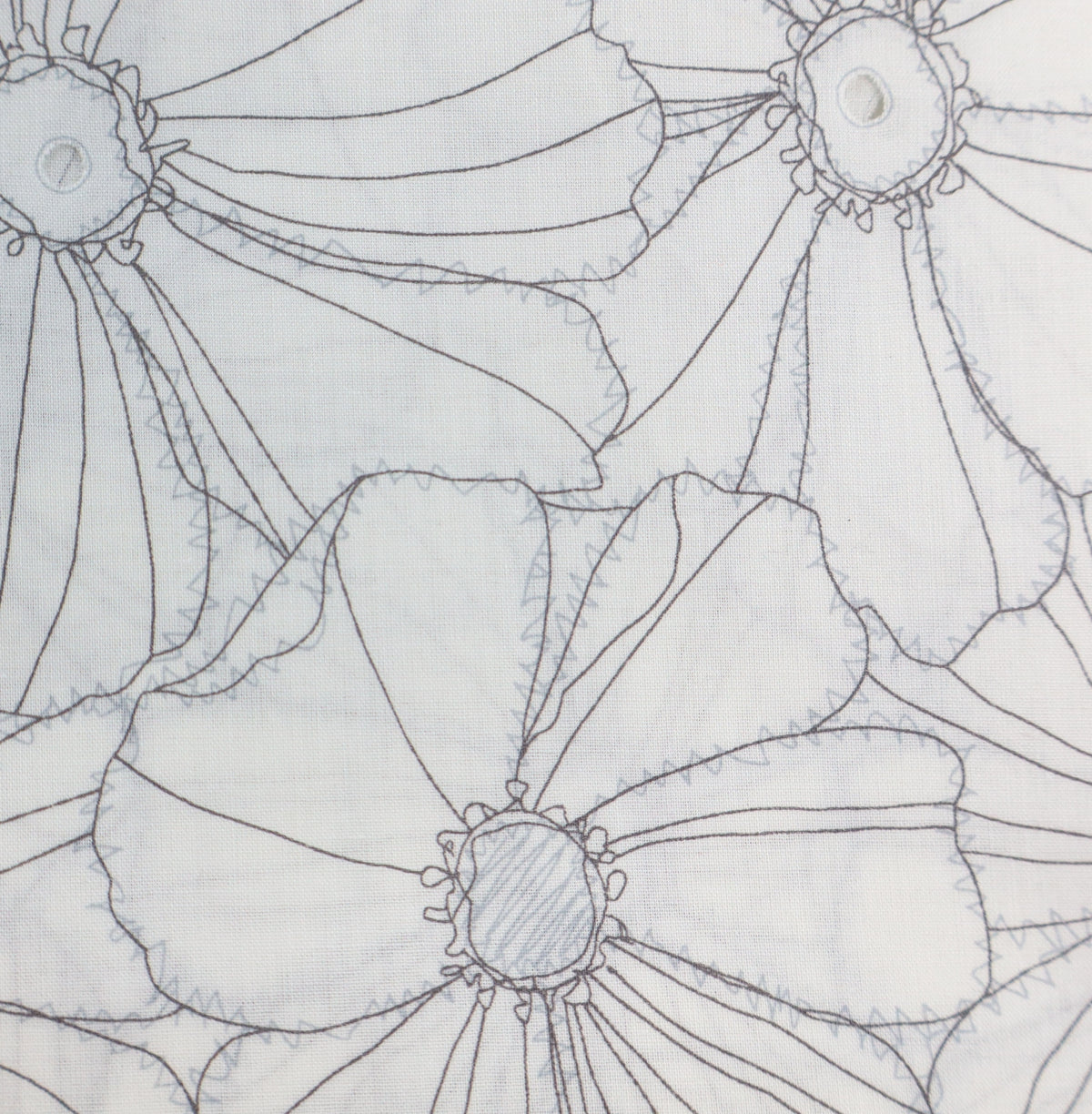 Retro flowers dobby blue KOKKA