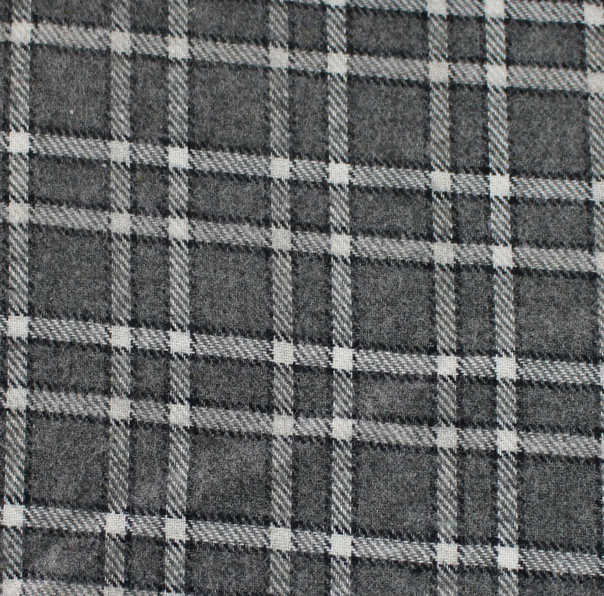 dunkelgrau weiß Karo Flanell