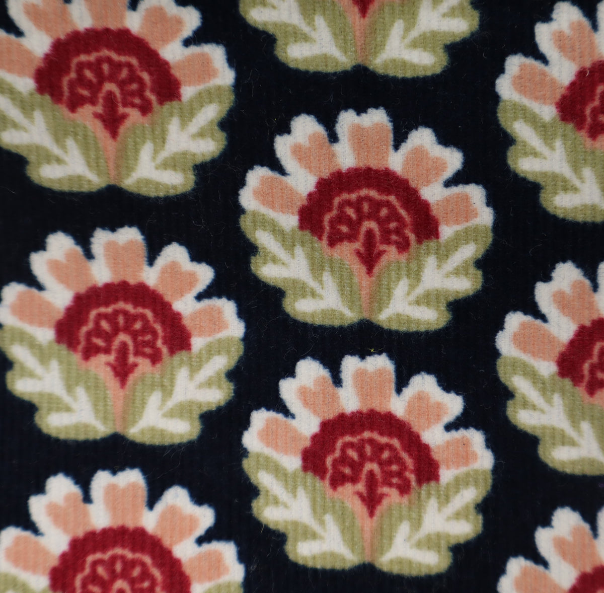 Fine corduroy flowers black