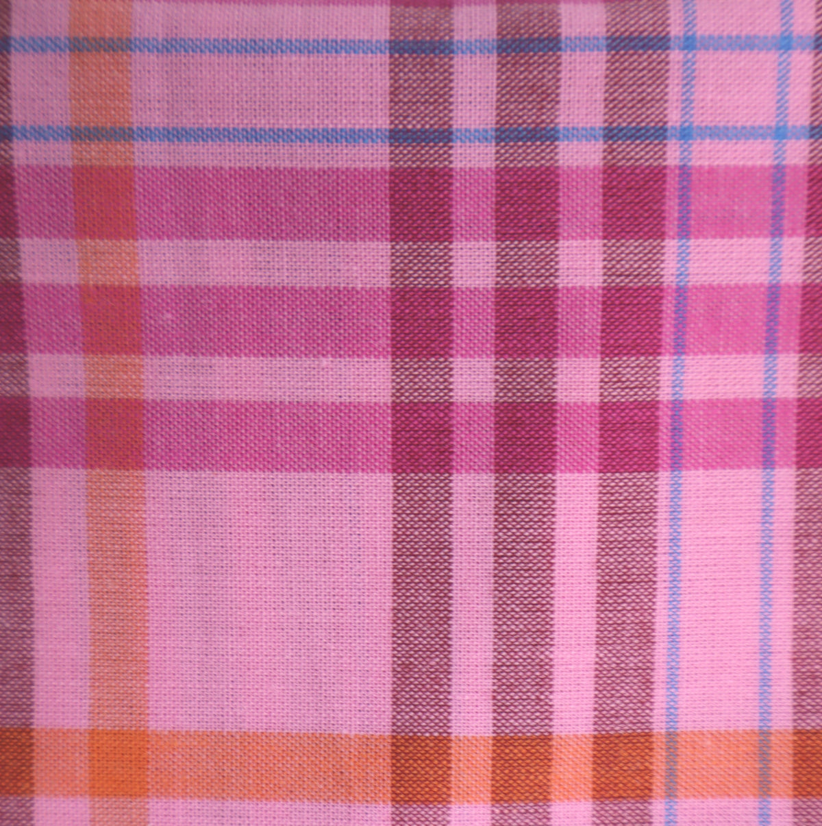 pink orange madras check