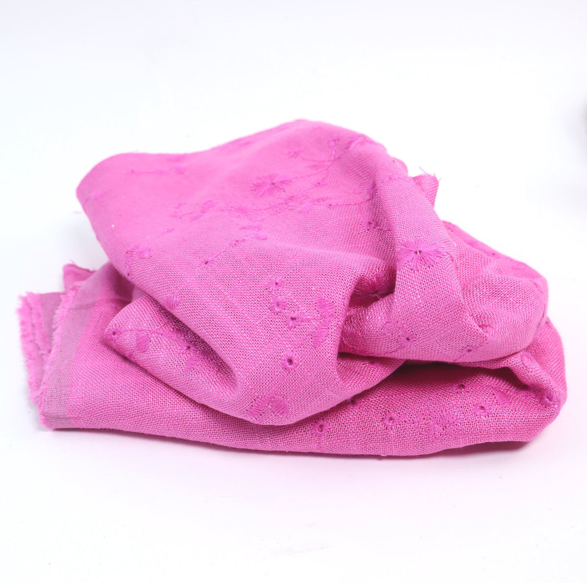 fuchsia embroidered linen