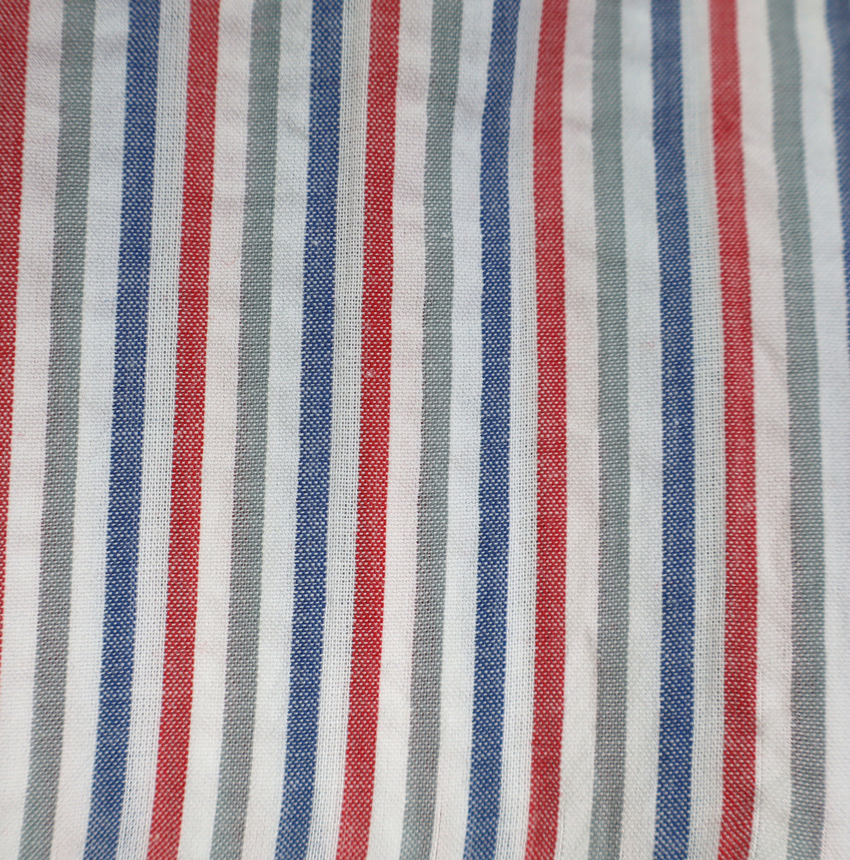 red blue gray striped seersucker