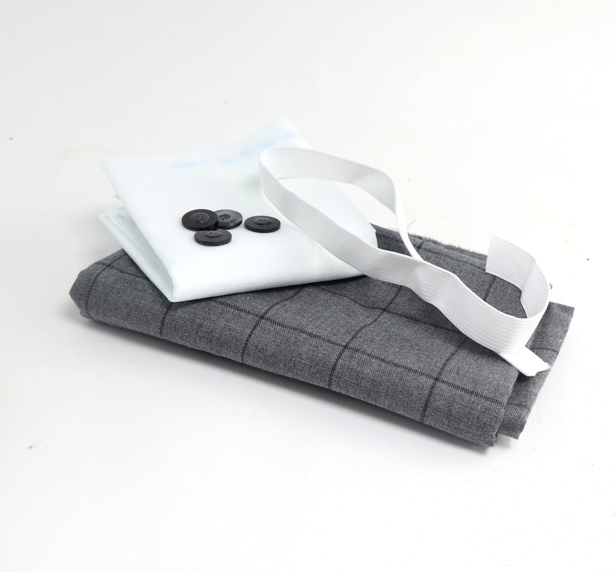 WINNIE - Nähpakete 34-48 Pyjama Flanell dunkelgrau Karo