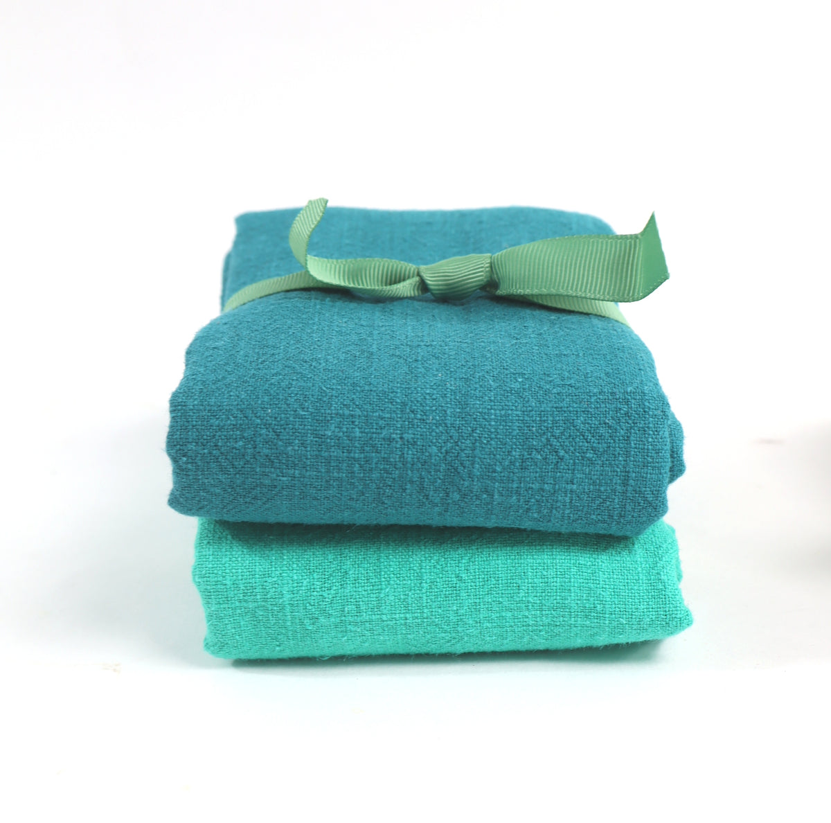 smaragd / opalblau Lot de 2 torchons en lin lavendels