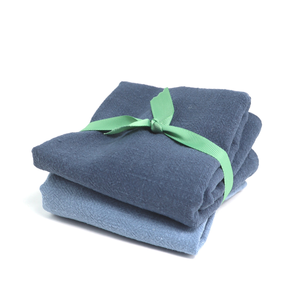 bleu marine / bleu jean Lot de 2 torchons en lin lavendels