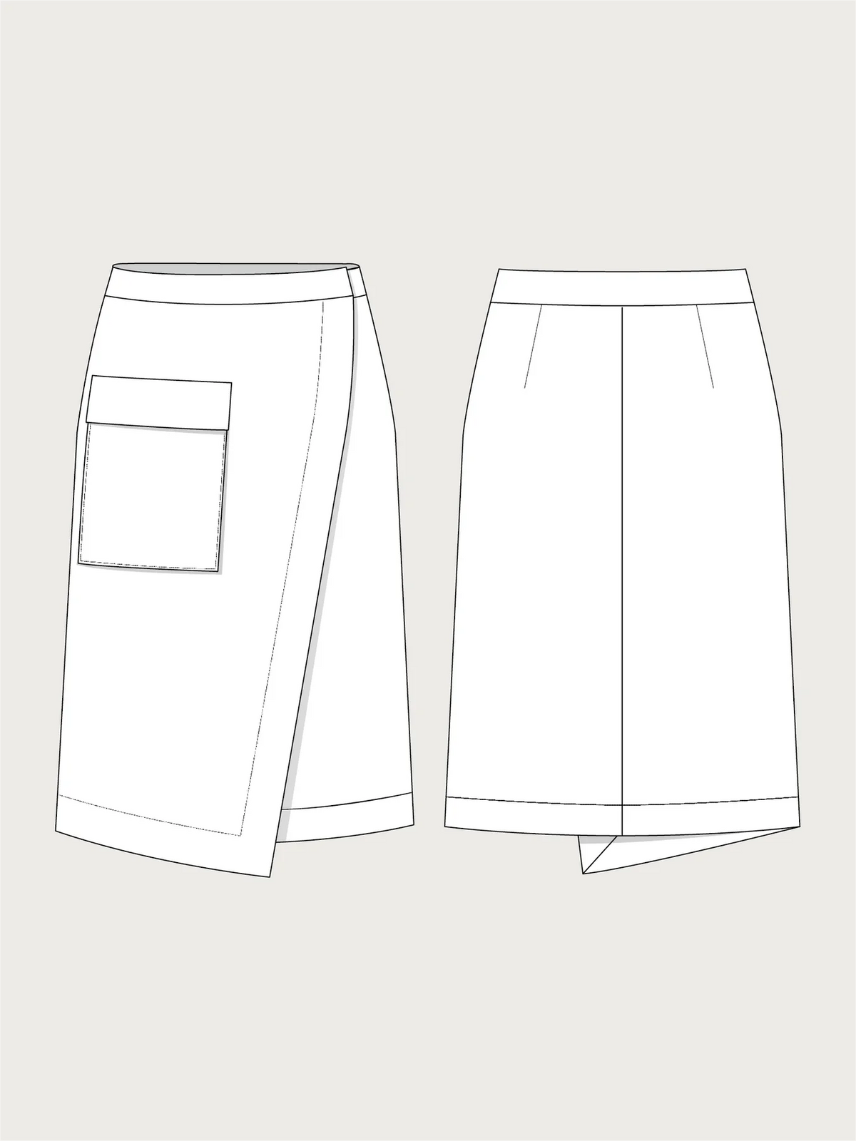 TAL  - ASSYMETRIC MIDI SKIRT - The Assembly Line